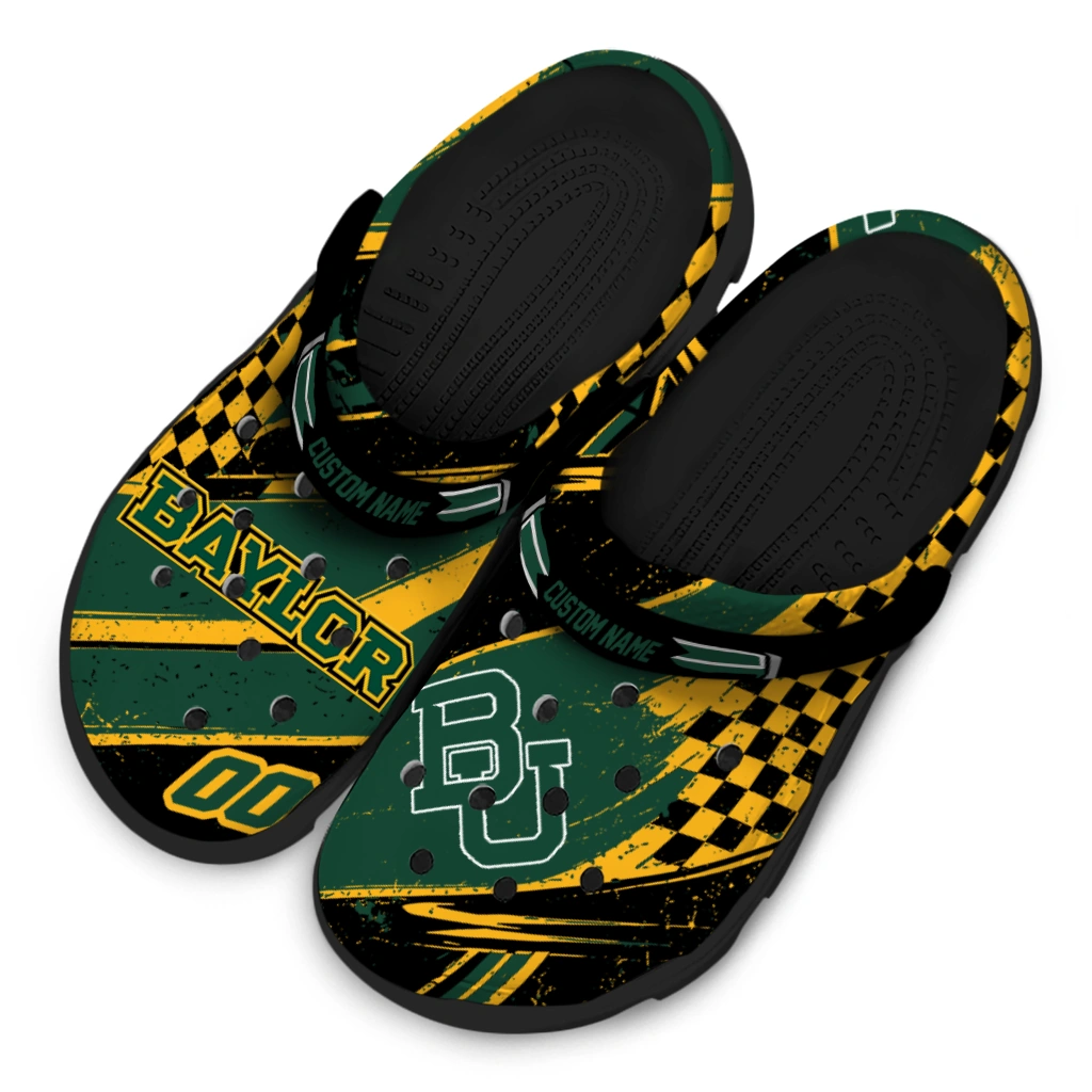 Baylor Bears Clogs - Customized Circuit Geometry Green Black 4
