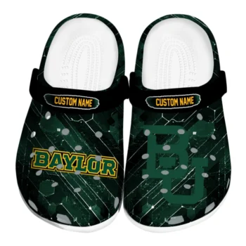 Baylor Bears Clogs - Customized Circuit Geometry Green Black