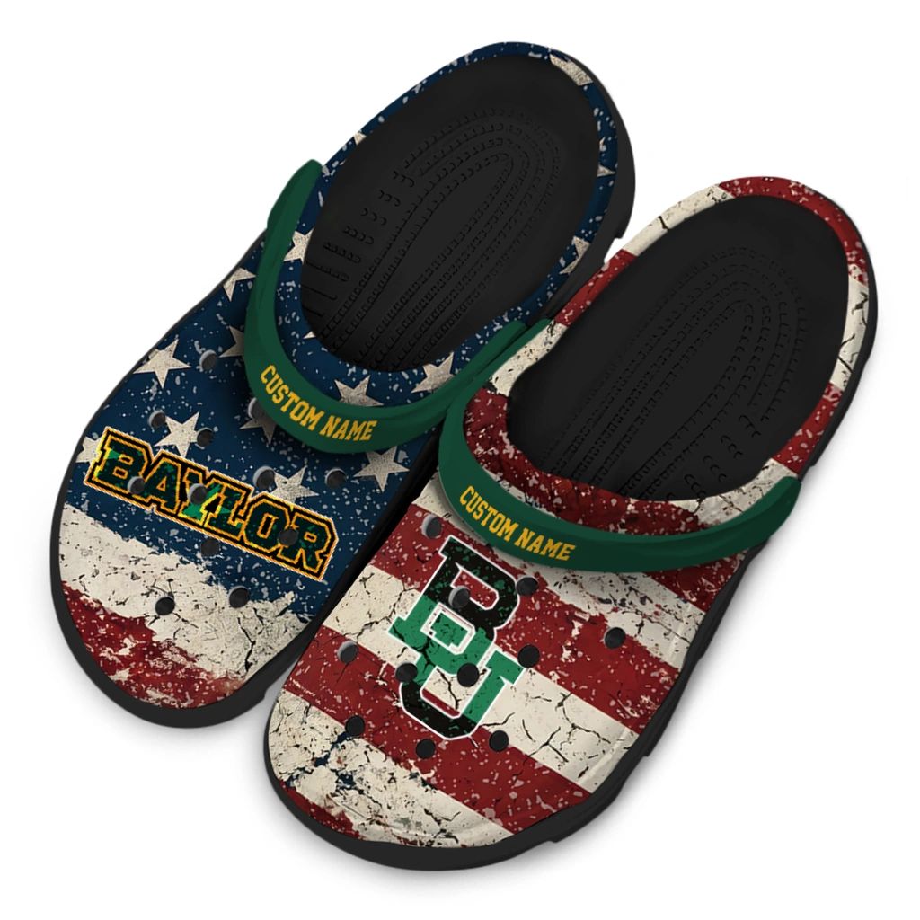 baylor-bears-clog-customized-distressed-stripes-green-red-blue-latest-model.webp