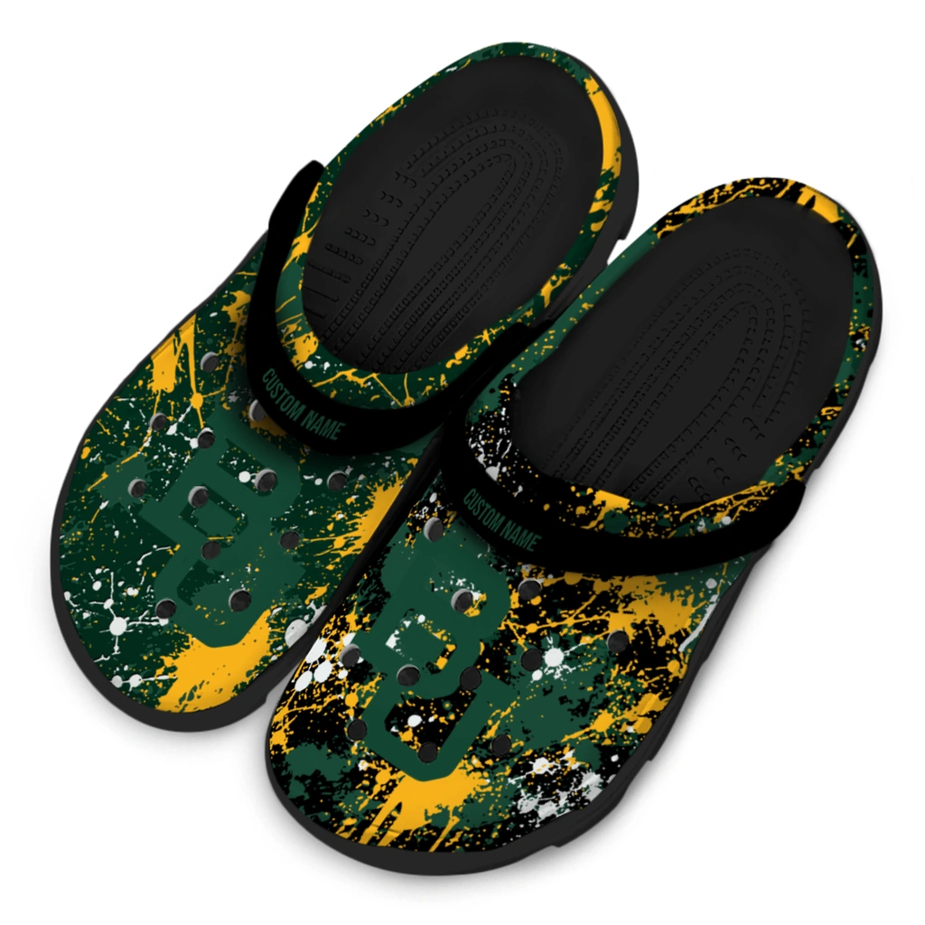 baylor-bears-clog-personalized-splatter-splash-green-black-latest-model.webp