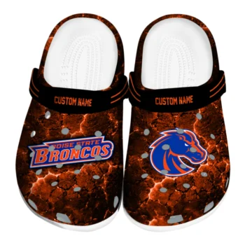 Boise State Broncos Clogs - Custom Cracked Energy Orange Black