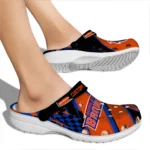 Boise State Broncos Clogs – Customized Checkered Streaks Orange Black 1