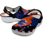 Boise State Broncos Clogs – Personalized Circuit Geometry Orange Black 1