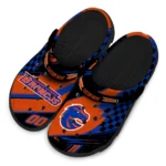 Boise State Broncos Clogs – Customized Checkered Streaks Orange Black 1