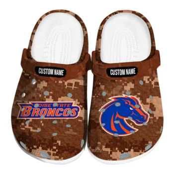 Boise State Broncos Clogs - Personalized Digital Camo Orange