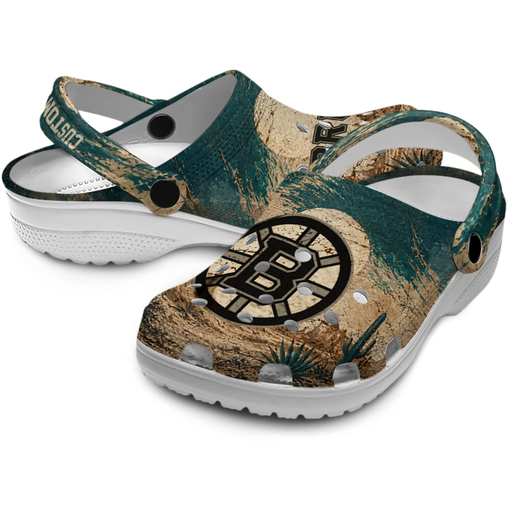 boston-bruins-clog-custom-cracked-landscape-fir-green-beige-high-quality.webp
