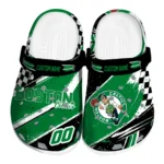 Boston Celtics Clogs – Personalized Circuit Geometry Green Black 1