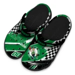 Boston Celtics Clogs – Customized Checkered Streaks Green Black 1