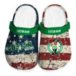 Boston Celtics Clogs - Personalized Distressed Stripes Green Red Blue 1 boston-celtics-clog-personalized-distressed-stripes-green-red-blue-best-selling.webp