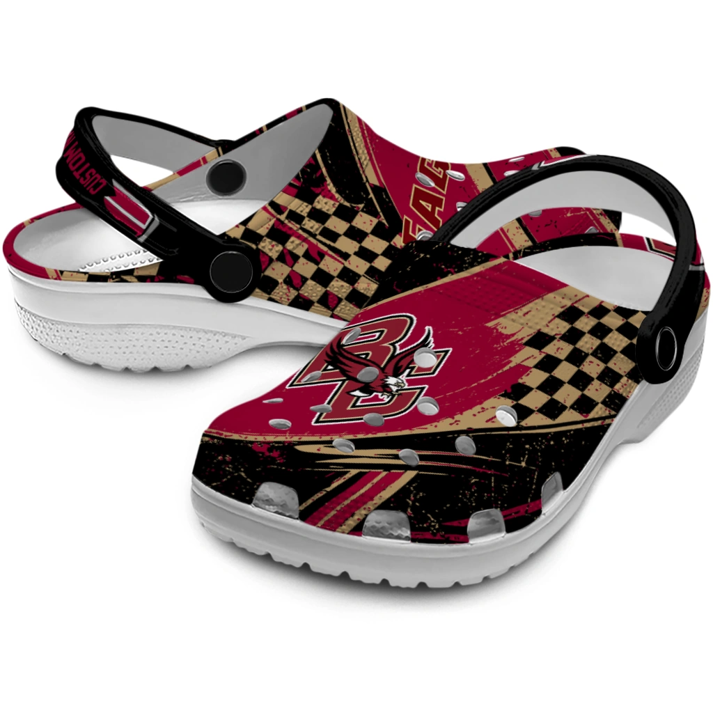 Boston College Eagles Clogs - Customized Circuit Geometry Maroon Black 3