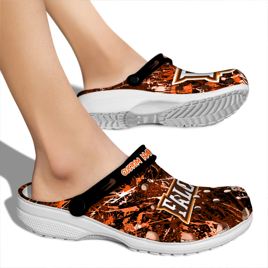 bowling-green-falcons-clog-customized-graffiti-burst-orange-black-fashion-forward.webp
