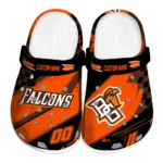 Bowling Green Falcons Clogs – Customized Checkered Streaks Orange Black 1