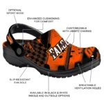 Bowling Green Falcons Clogs – Customized Checkered Streaks Orange Black 1