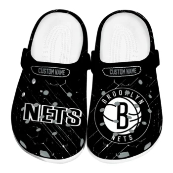 Brooklyn Nets Clogs - Custom Circuit Geometry Black