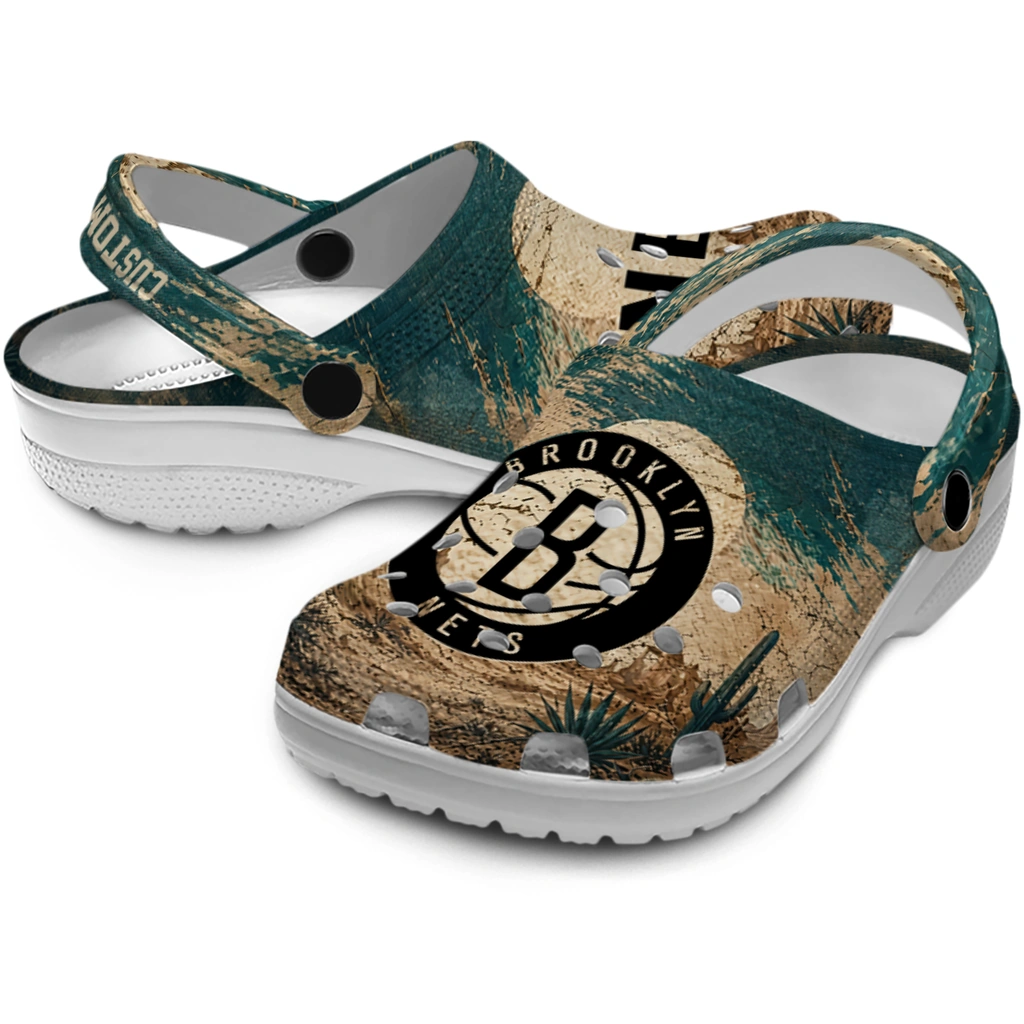 brooklyn-nets-clog-custom-cracked-landscape-fir-green-beige-high-quality.webp