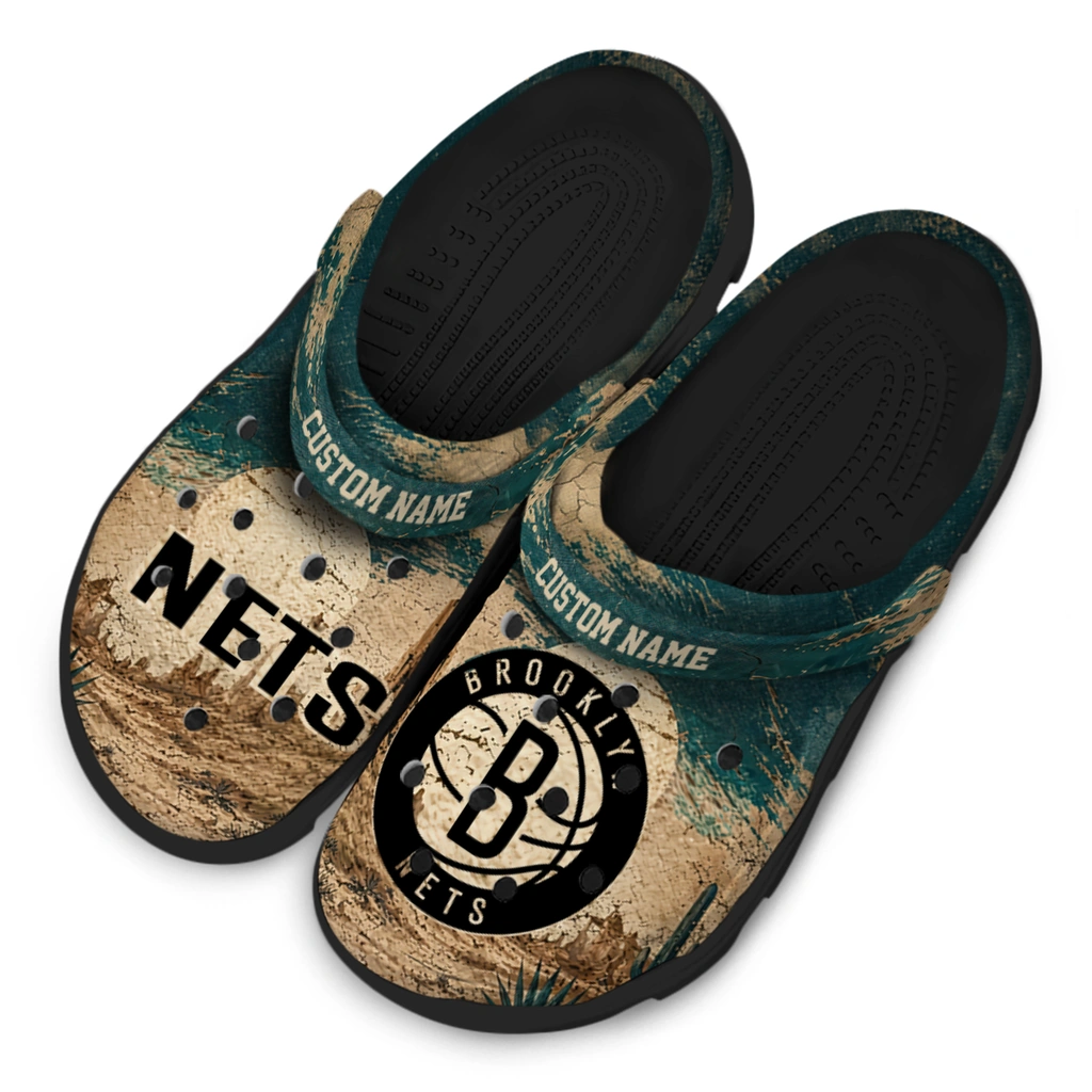 brooklyn-nets-clog-custom-cracked-landscape-fir-green-beige-latest-model.webp