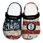 Brooklyn Nets Clogs - Custom Distressed Stripes Black Red Blue 1 brooklyn-nets-clog-custom-distressed-stripes-black-red-blue-best-selling.webp