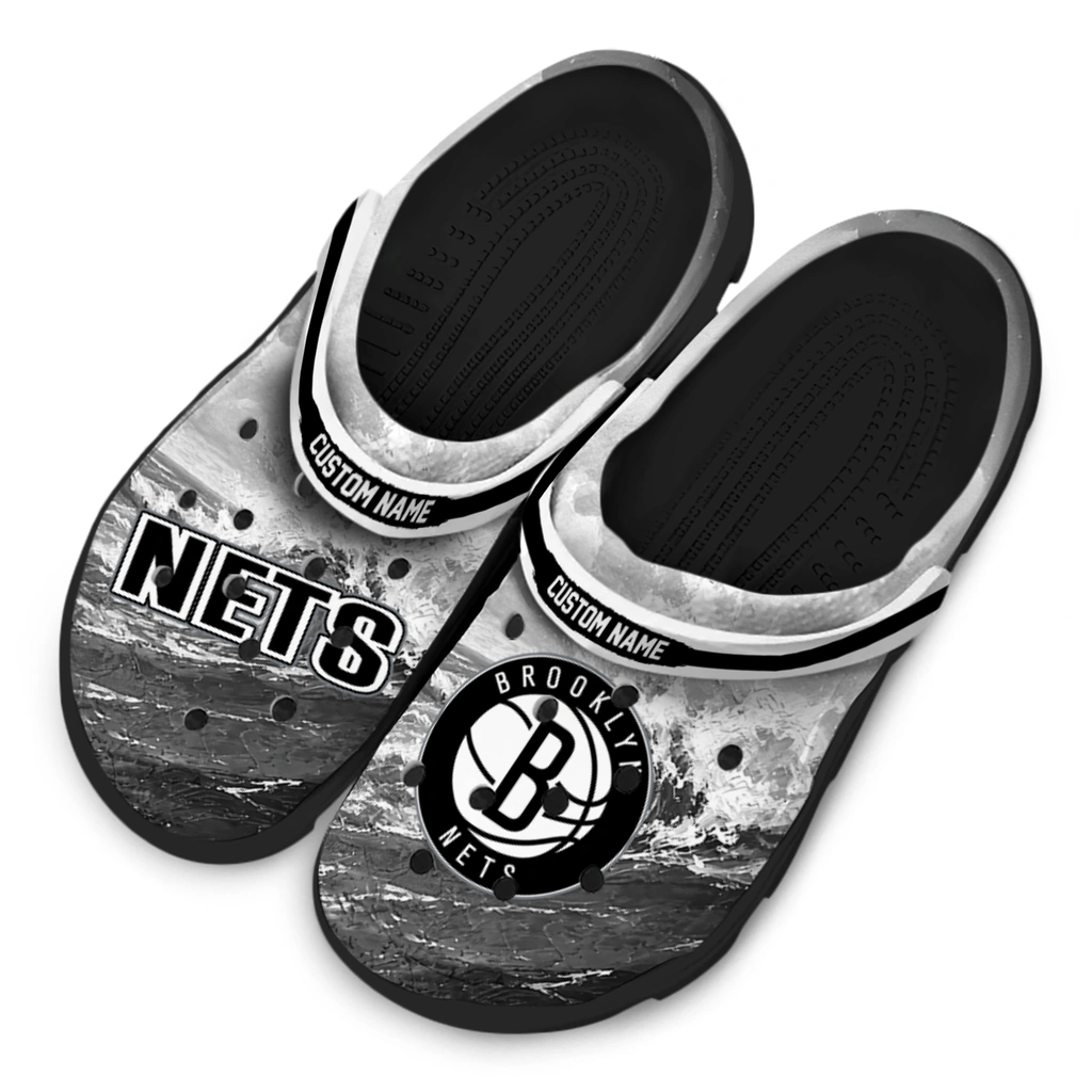 brooklyn-nets-clog-personalized-wave-swirl-black-white-latest-model.webp