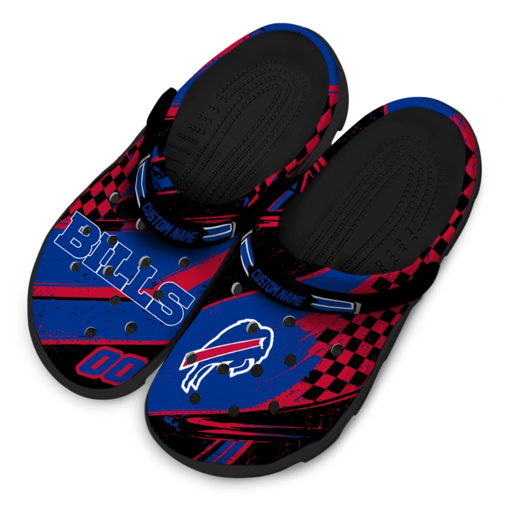 Buffalo Bills Clogs - Personalized Circuit Geometry Blue Black 4
