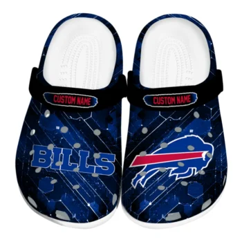 Buffalo Bills Clogs - Personalized Circuit Geometry Blue Black