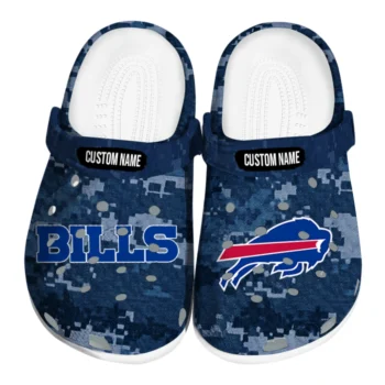 Buffalo Bills Clogs - Personalized Digital Camo Blue
