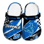 Buffalo Bulls Clogs – Customized Circuit Geometry Royal Blue Black 1