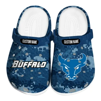 Buffalo Bulls Clogs - Customized Digital Camo Royal Blue