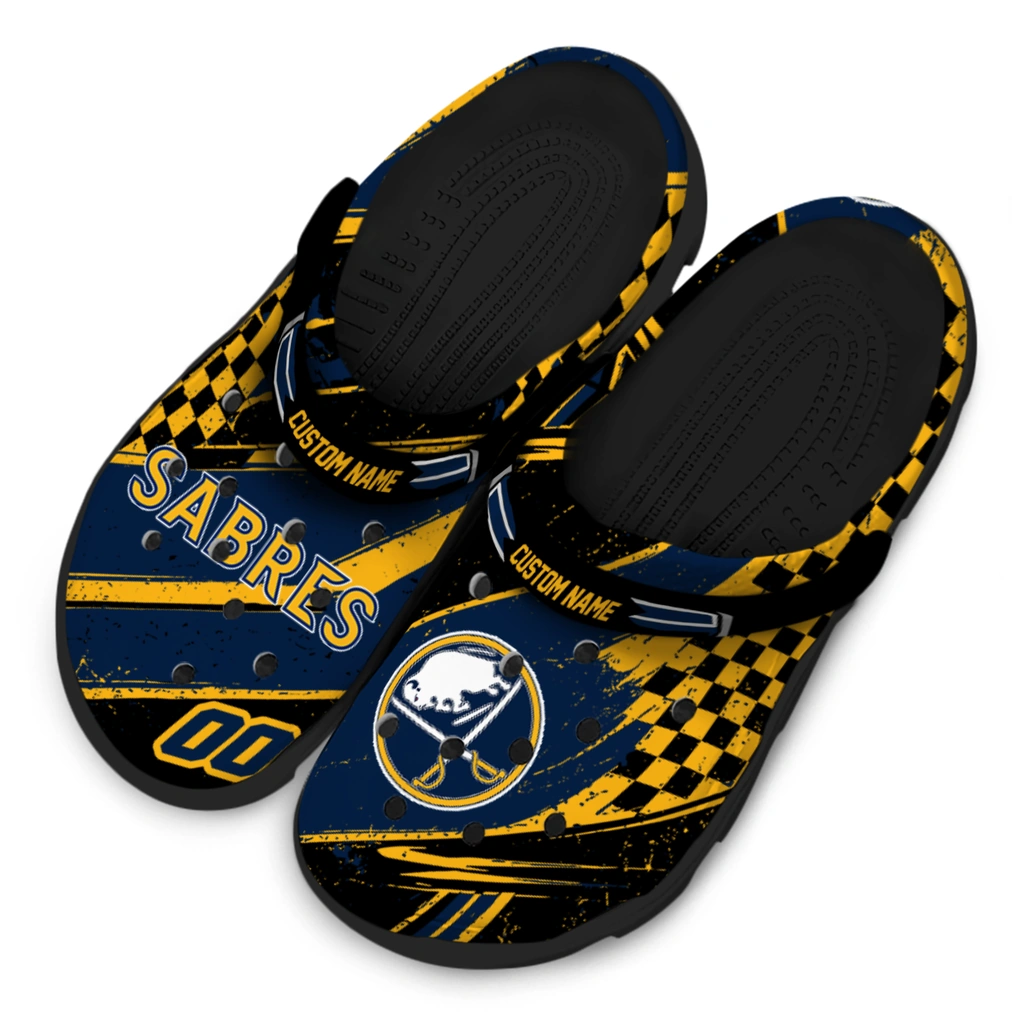 buffalo-sabres-clog-custom-checkered-streaks-navy-blue-black-latest-model.webp