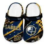 Buffalo Sabres Clogs – Customized Circuit Geometry Navy Blue Black 1