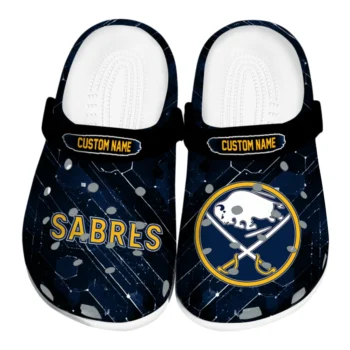 Buffalo Sabres Clogs - Customized Circuit Geometry Navy Blue Black