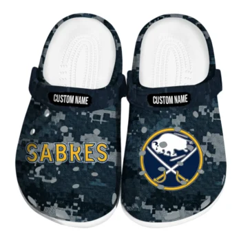 Buffalo Sabres Clogs - Customized Digital Camo Navy Blue
