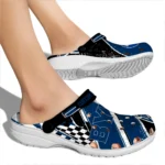 BYU Cougars Clogs – Personalized Checkered Streaks Blue Black 1