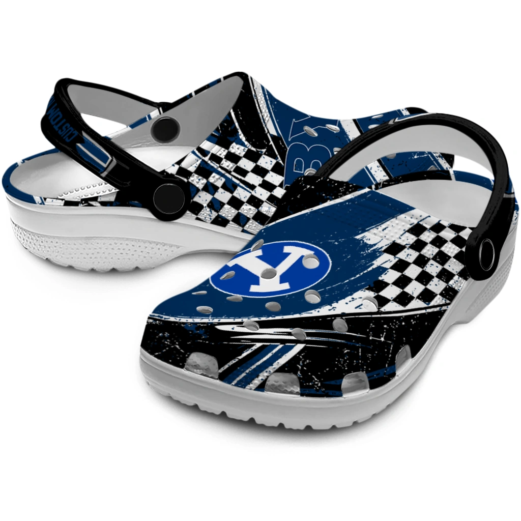 BYU Cougars Clogs - Custom Circuit Geometry Blue Black 3
