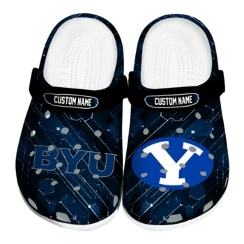 BYU Cougars Clogs - Custom Circuit Geometry Blue Black