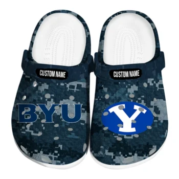 BYU Cougars Clogs - Custom Digital Camo Blue
