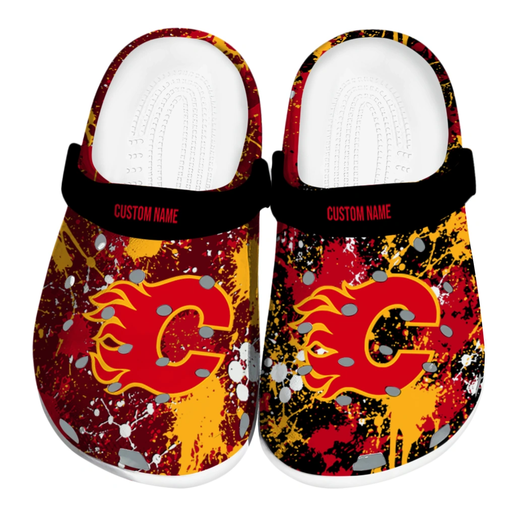 calgary-flames-clog-custom-splatter-splash-red-black-best-selling.webp calgary flames clog custom splatter splash red black best selling