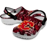calgary-flames-clog-customized-graffiti-burst-red-black-best-selling.webp