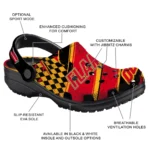 Calgary Flames Clogs – Customized Checkered Streaks Red Black 1