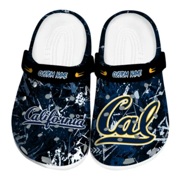 California Golden Bears Clogs - Custom Graffiti Burst Blue Black