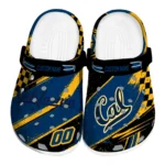 California Golden Bears Clogs - Custom Checkered Streaks Blue Black 1 California Golden Bears Clogs – Custom Checkered Streaks Blue Black 1