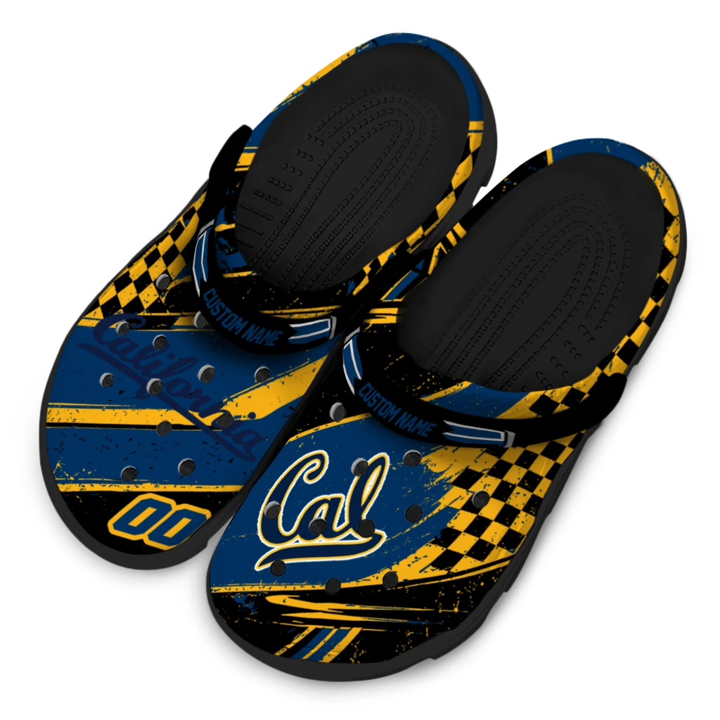California Golden Bears Clogs - Customized Circuit Geometry Blue Black 4