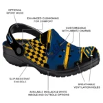 California Golden Bears Clogs – Custom Checkered Streaks Blue Black 1