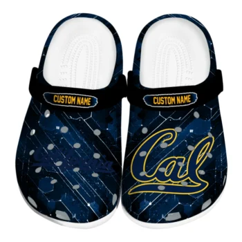 California Golden Bears Clogs - Customized Circuit Geometry Blue Black