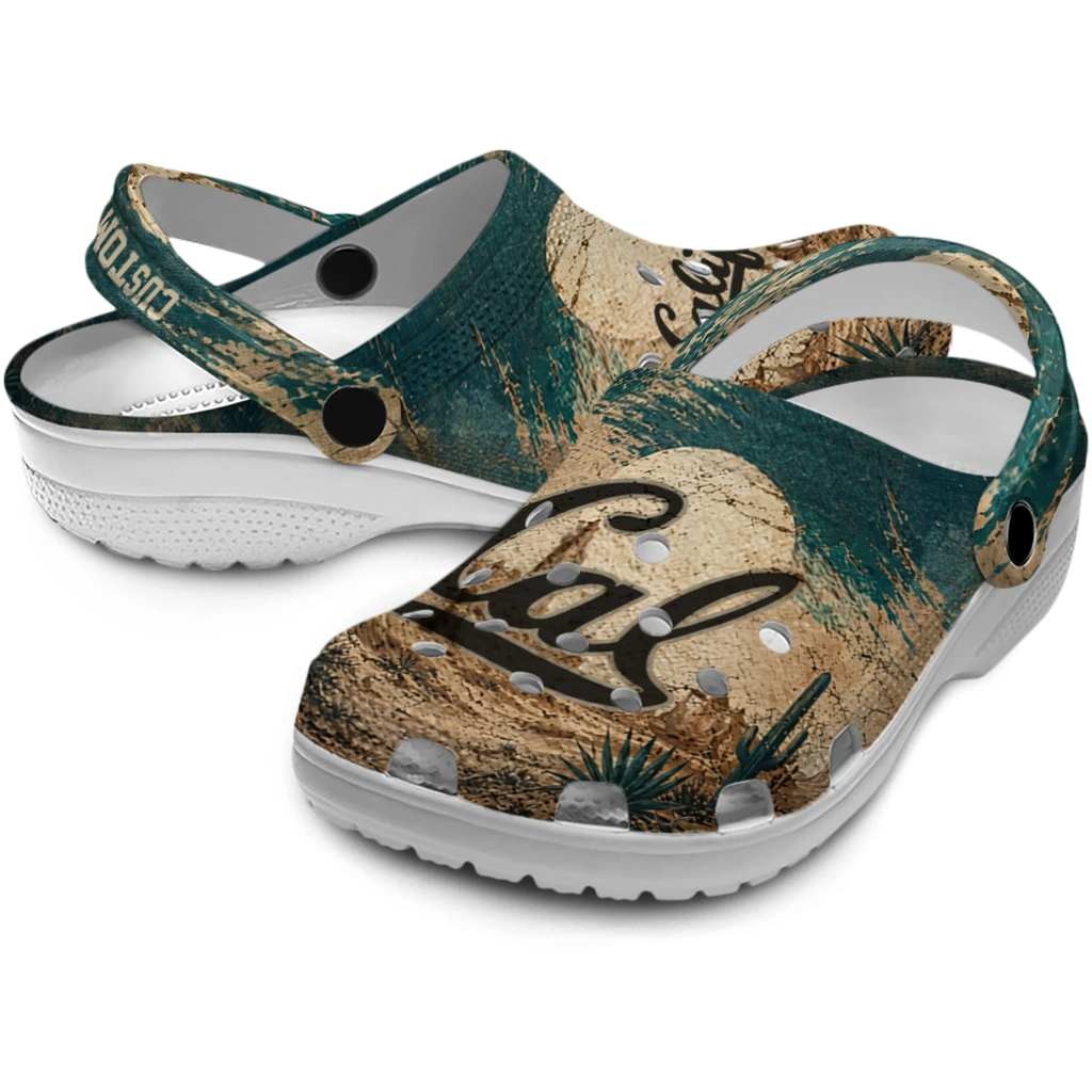 california-golden-bears-clog-customized-cracked-landscape-fir-green-beige-high-quality.webp