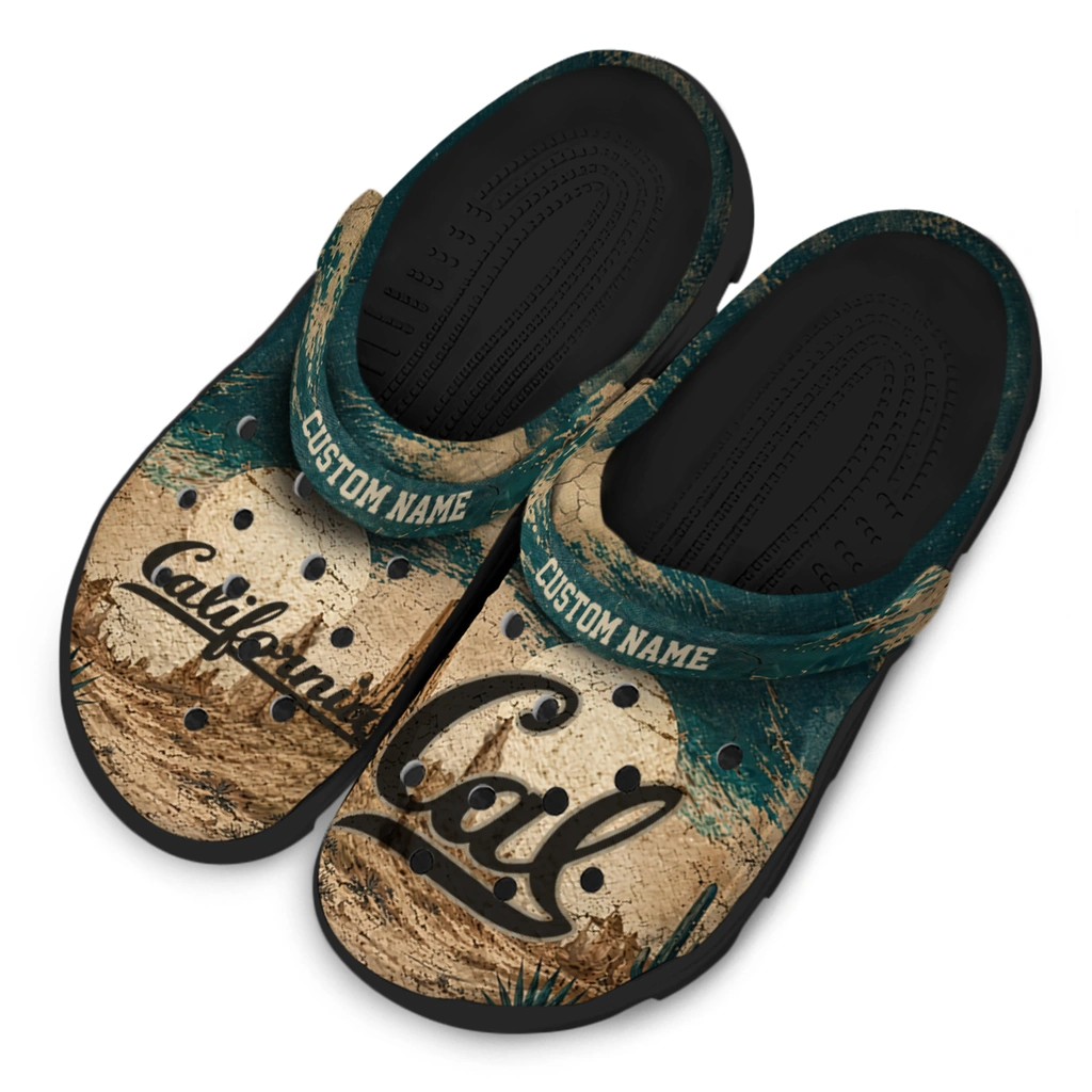 california-golden-bears-clog-customized-cracked-landscape-fir-green-beige-latest-model.webp