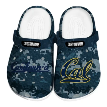 California Golden Bears Clogs - Customized Digital Camo Blue