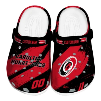 Carolina Hurricanes Clogs - Custom Circuit Geometry Red Black