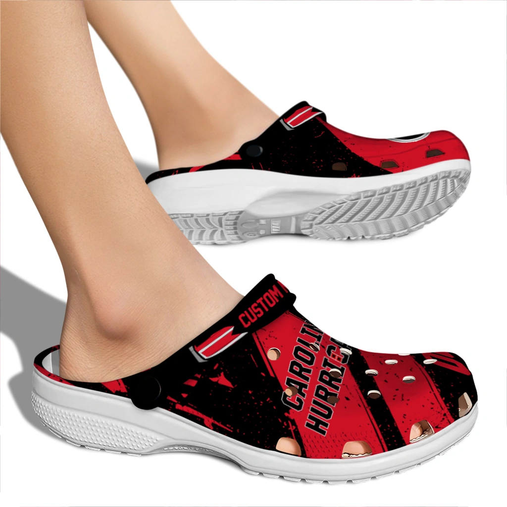Carolina Hurricanes Clogs - Custom Circuit Geometry Red Black 2
