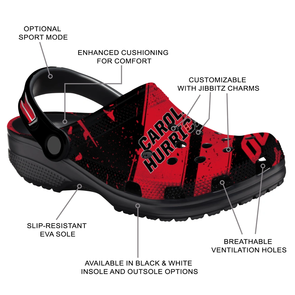 Carolina Hurricanes Clogs - Custom Circuit Geometry Red Black 5