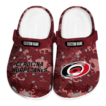 Carolina Hurricanes Clogs - Custom Digital Camo Red
